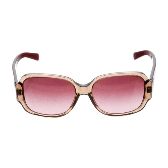 Tory Burch Burgundy Oversized Sunglasses with Case - Picture 3 of 5